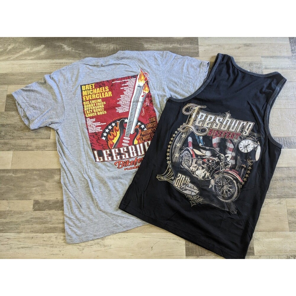 Bikefest Bret Michaels/Everclear Headline Leesburg 2016 Florida Sz L Tank & Tee